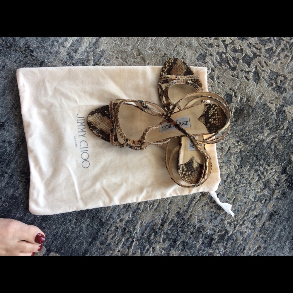 Like new-JIMMY CHOO SNAKE SKIN SANDALS